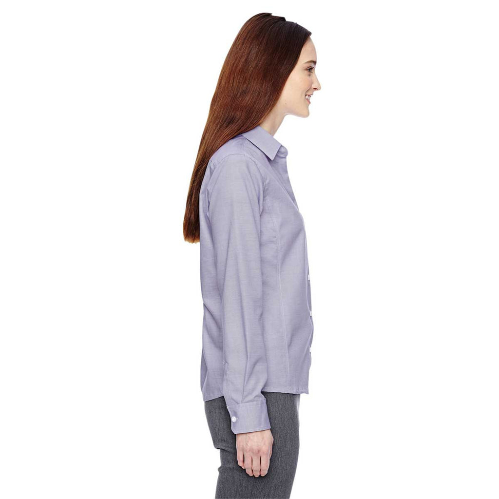 North End Women's Royal Purple Precise Two-Ply 80'S Dobby Taped Shirt