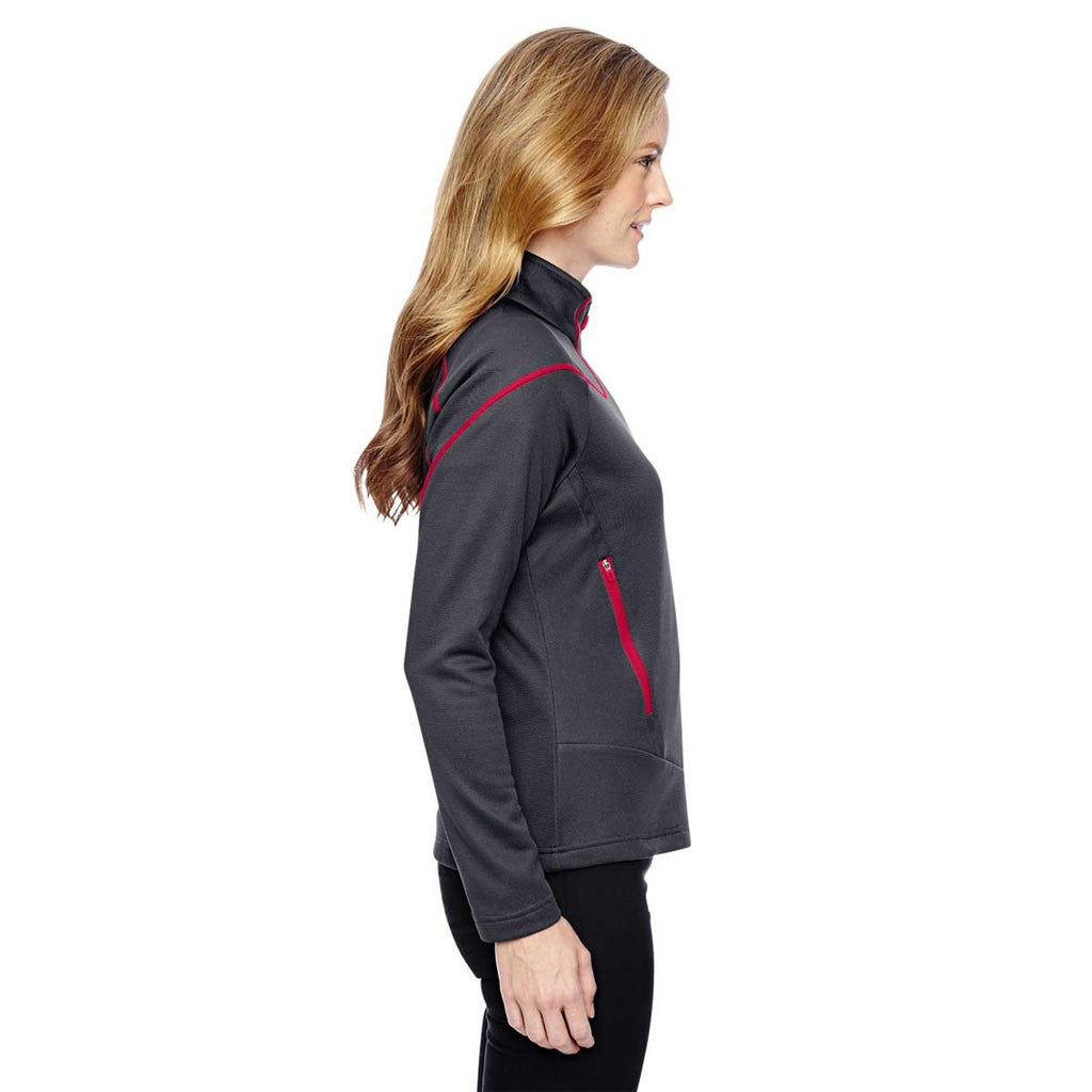 North End Women's Carbon/Olympic Red Two-Tone Brush Back Jacket