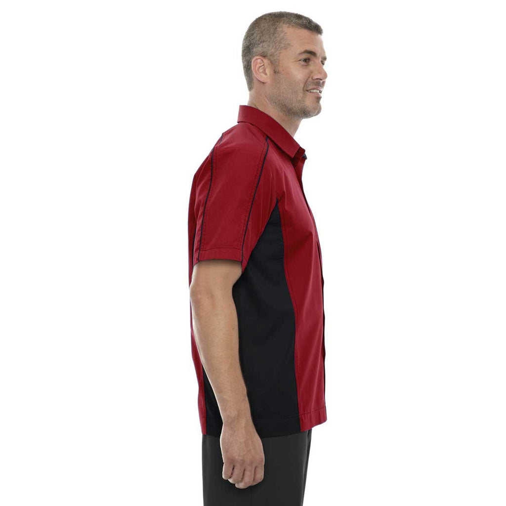 North End Men's Classic Red Fuse Colorblock Twill Shirt