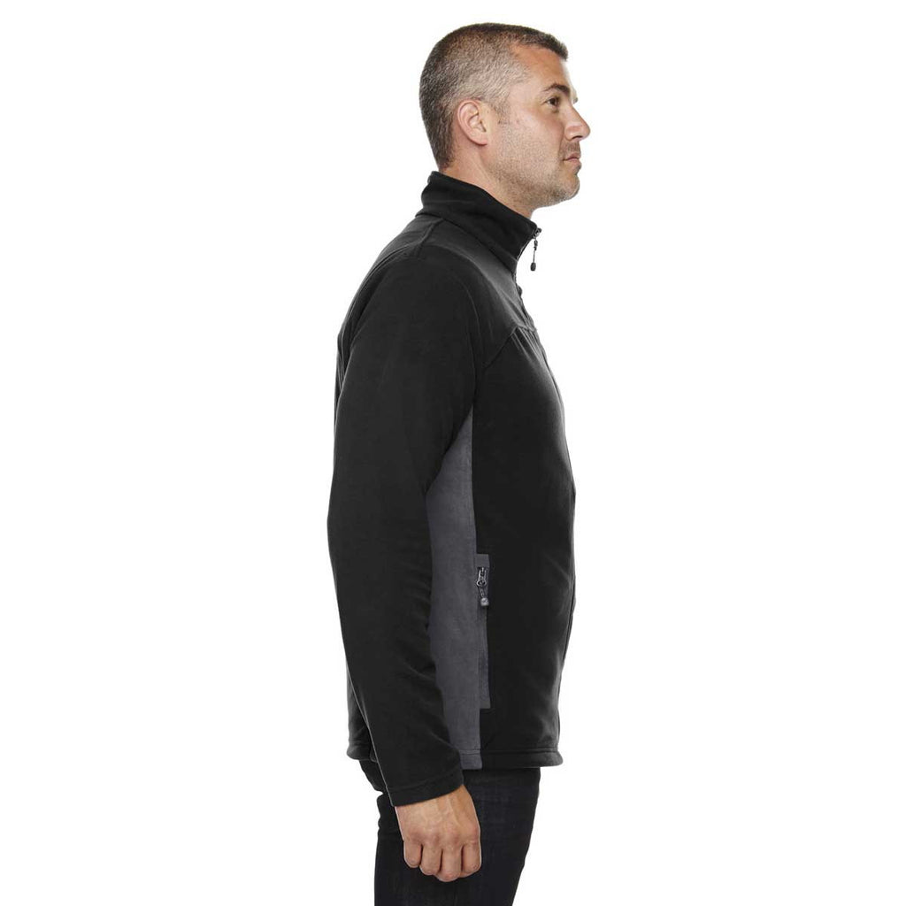 North End Men's Black Microfleece Jacket