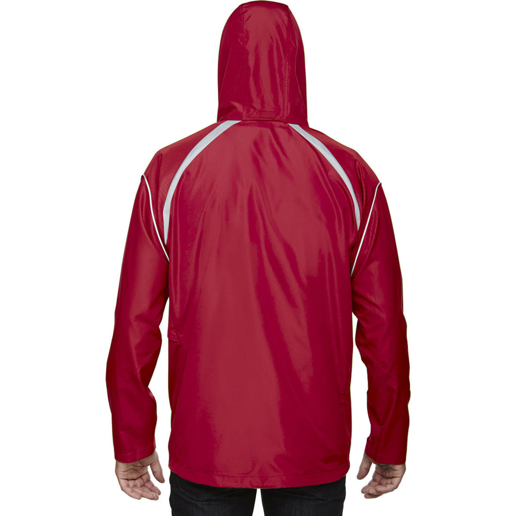 North End Men's Olympic Red Sirius Lightweight Jacket with Embossed Print