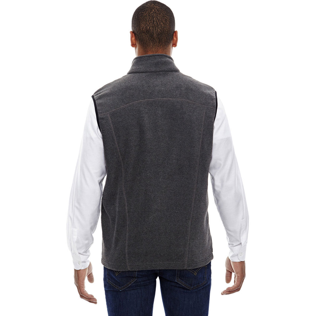 North End Men's Heather Charcoal Voyage Fleece Vest