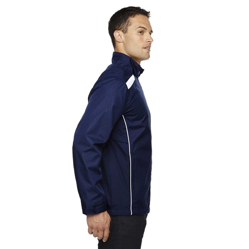 North End Men's Classic Navy Tempo Lightweight Jacket with Embossed Print