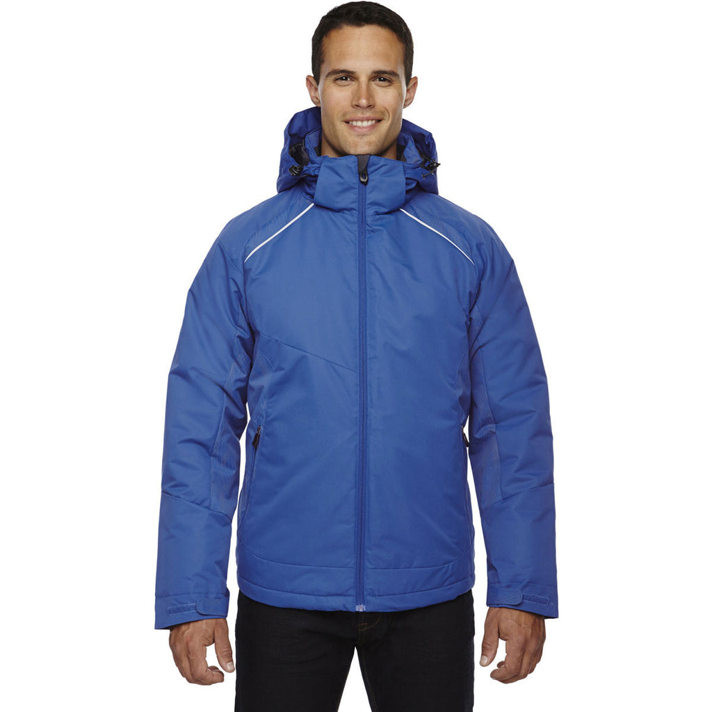 North End Men's Nautical Blue Linear Insulated Jacket with Print