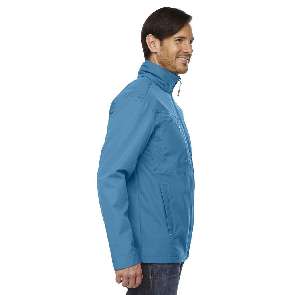 North End Men's Blue Ash Forecast Three-Layer Travel Soft Shell Jacket