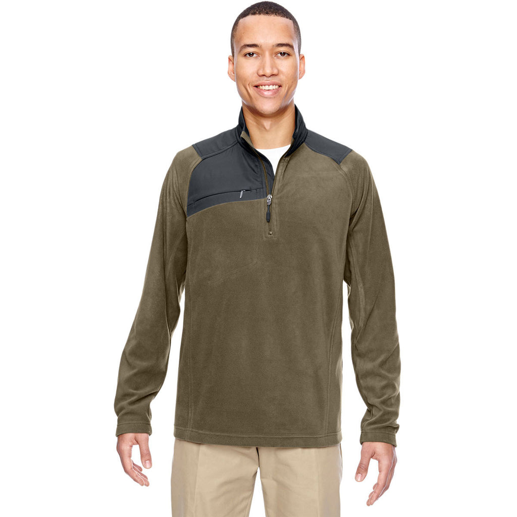 North End Men's Dark Oakmoss Excursion Fleece Half-Zip