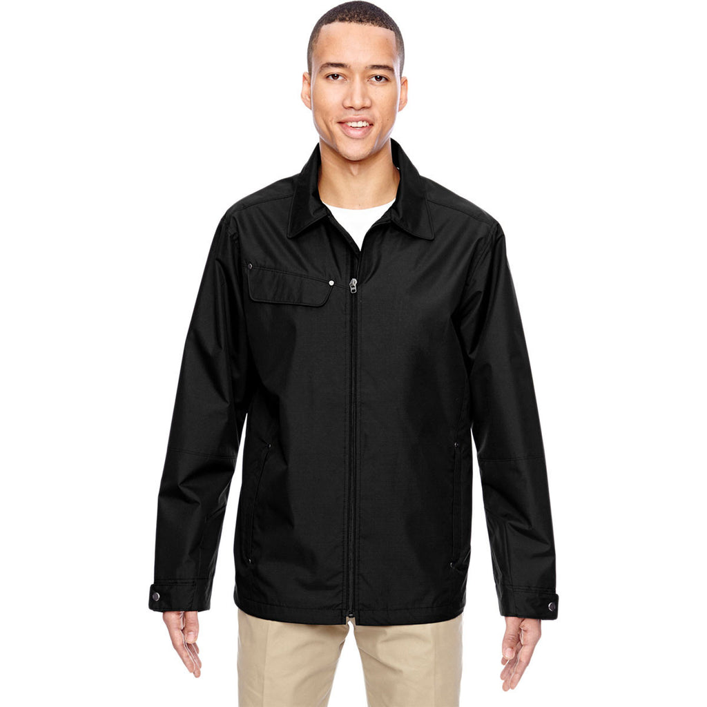 North End Men's Black Excursion Ambassador Lightweight Jacket with Fold Down Collar