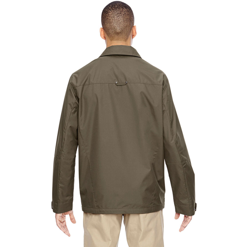 North End Men's Dark Oakmoss Excursion Ambassador Lightweight Jacket with Fold Down Collar