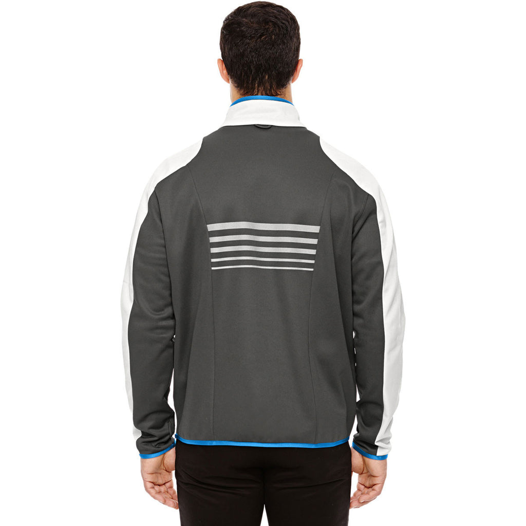 North End Men's Crystal Quartz/Dark Graphite Colorblock Performance Fleece Jacket