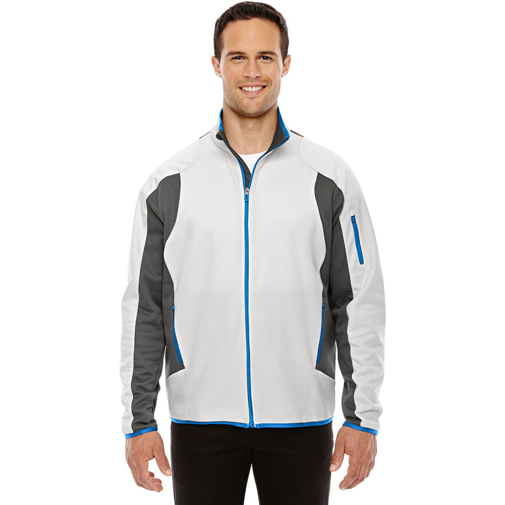 North End Men's Crystal Quartz/Dark Graphite Colorblock Performance Fleece Jacket