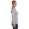 Anvil Women's Heather Grey Lightweight Long-Sleeve T-Shirt