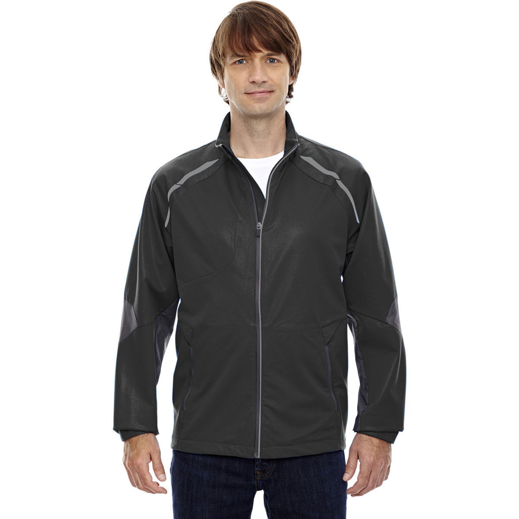 North End Men's Black Lightweight Bonded Performance Hybrid Jacket