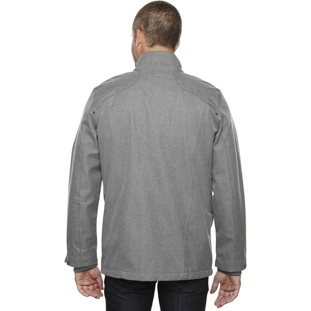 North End Men's City Grey Three-Layer City Textured Soft Shell Jacket