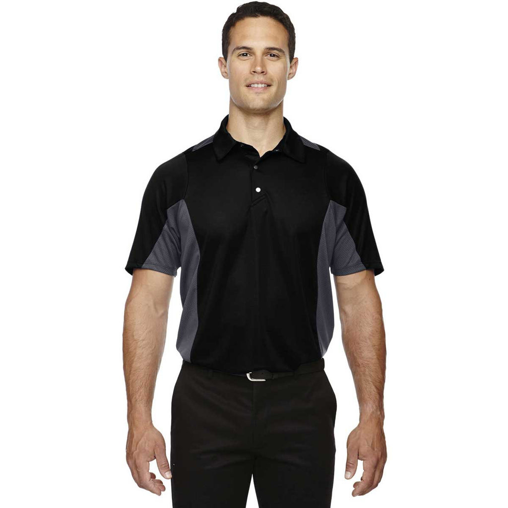 North End Men's Black Rotate Quick Dry Performance Polo