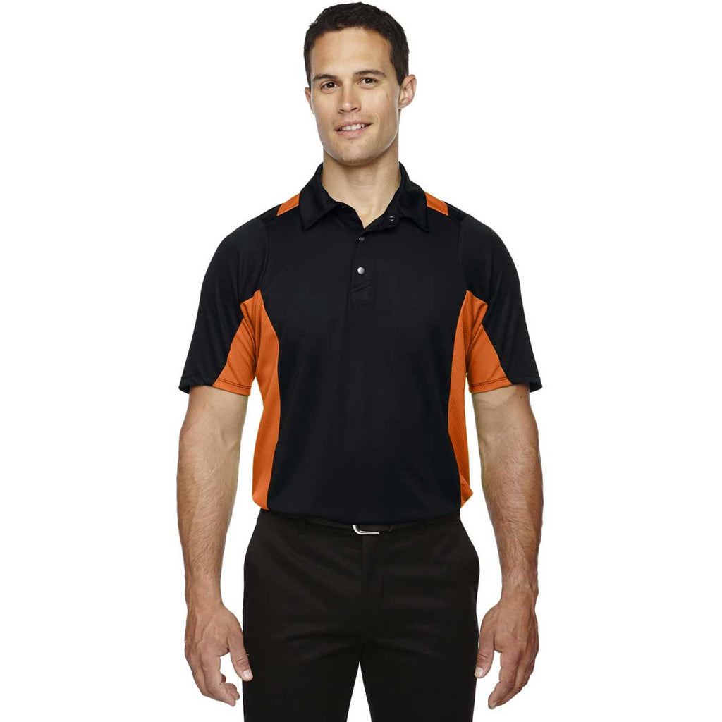 North End Men's Black/Mandarin Rotate Quick Dry Performance Polo