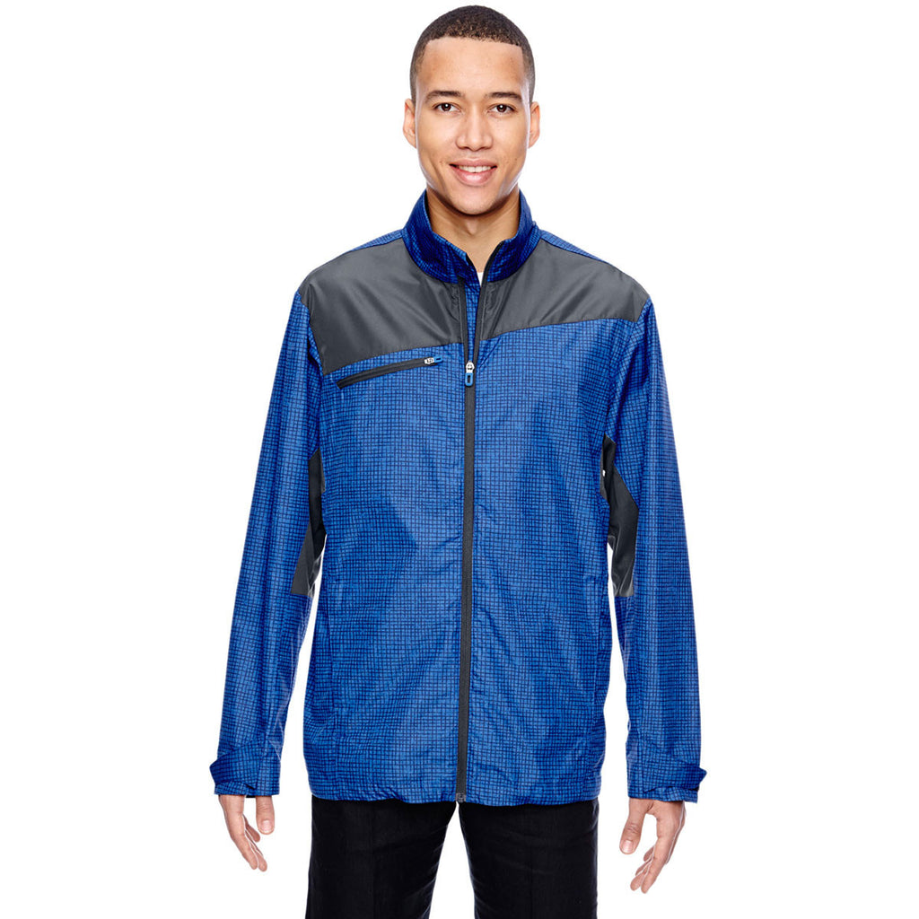 North End Men's Nautical Blue Interactive Sprint Printed Lightweight Jacket