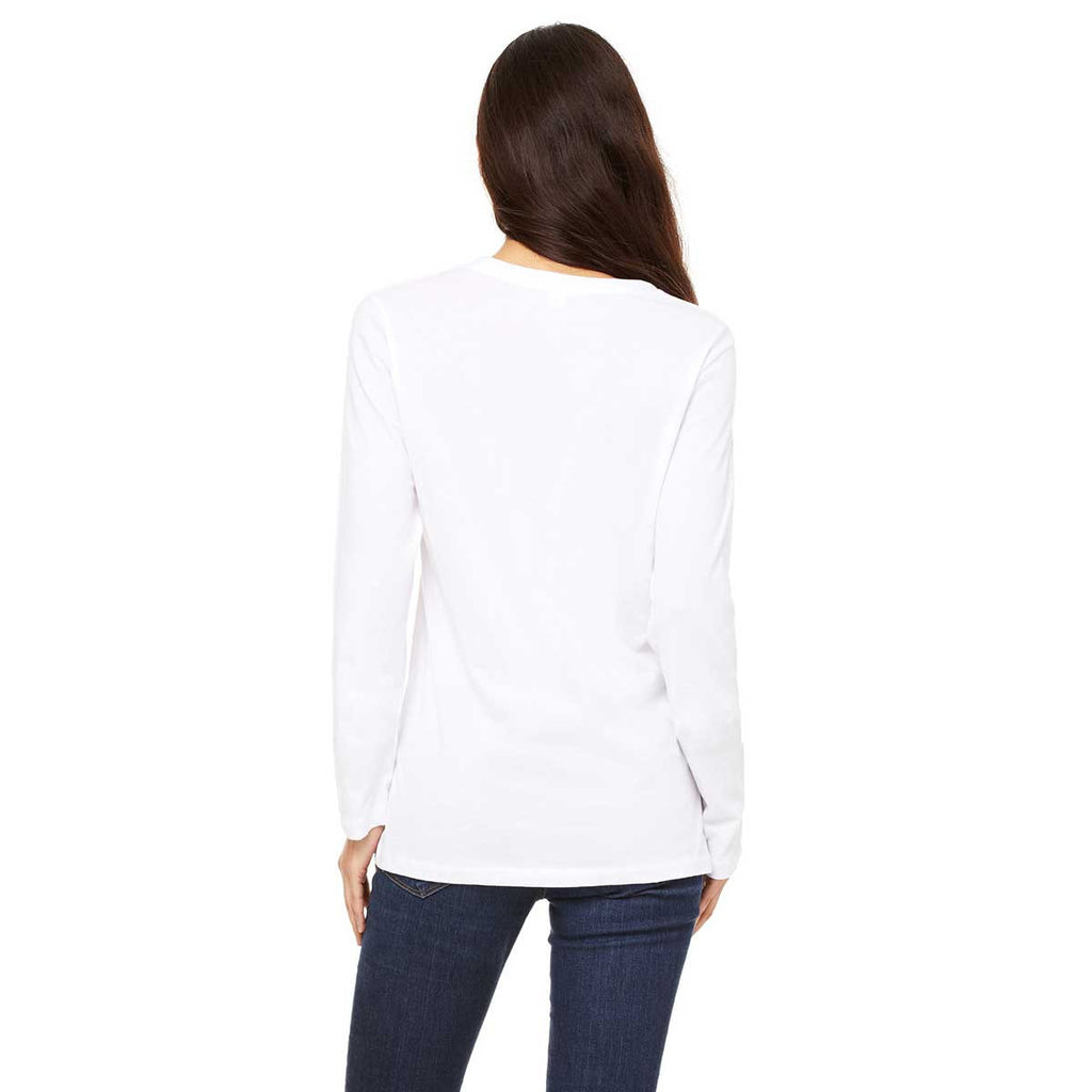 Bella + Canvas Women's White Jersey Long-Sleeve T-Shirt