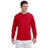 Champion Men's 5.2 oz Red L/S Tagless T-Shirt