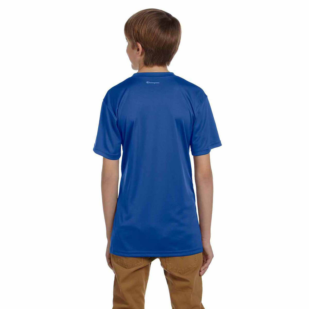 Champion Youth Royal Blue Double Dry 4.1-Ounce Interlock T-Shirt