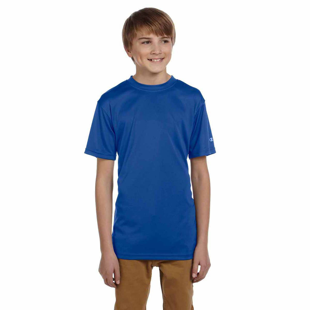 Champion Youth Royal Blue Double Dry 4.1-Ounce Interlock T-Shirt