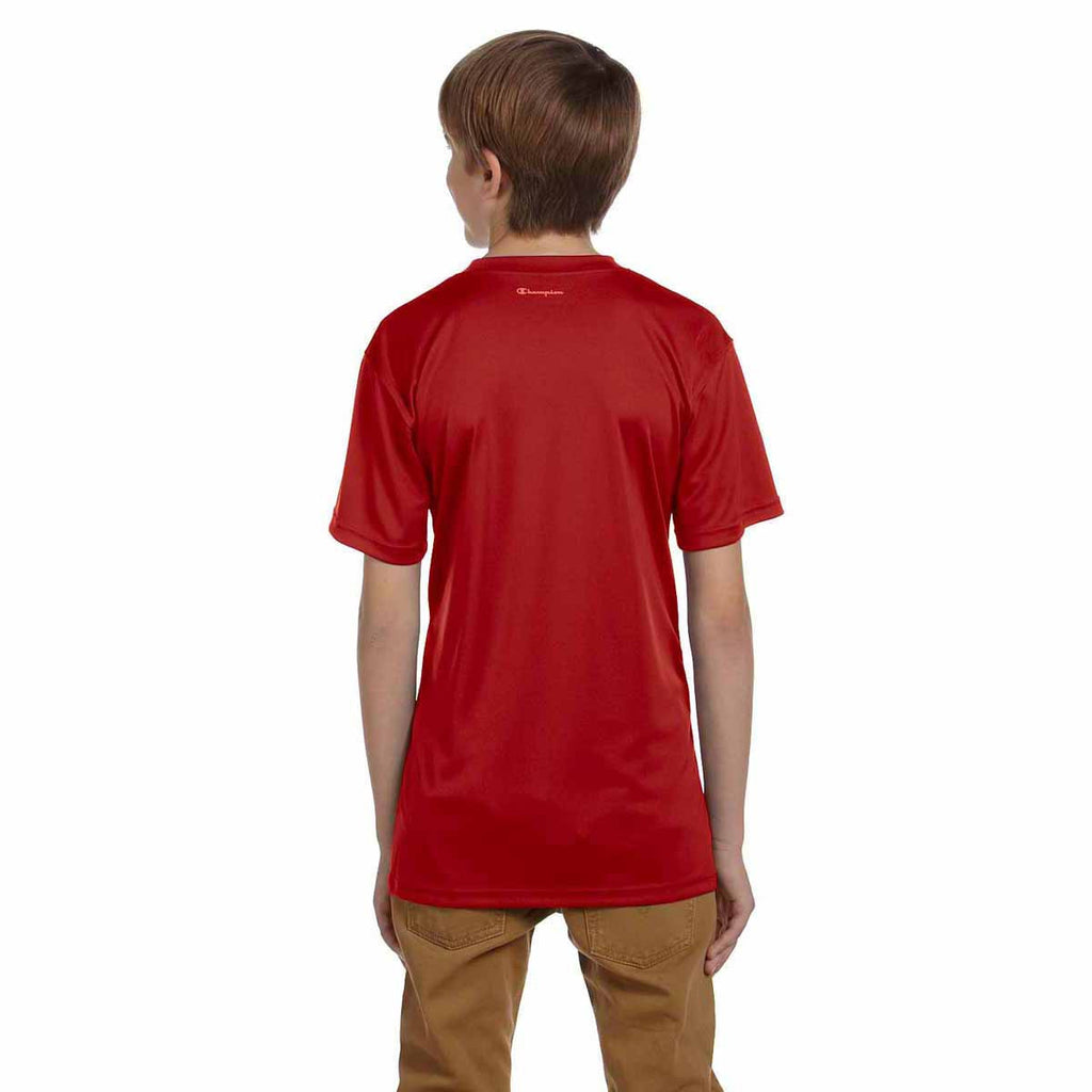 Champion Youth Scarlet Double Dry 4.1-Ounce Interlock T-Shirt