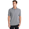 Port & Company Men's Silver Ring Spun Pique Polo