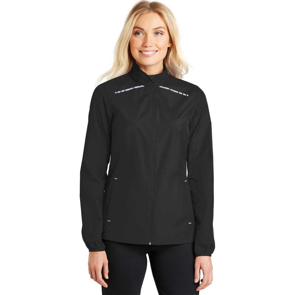 Port Authority Women's Black Zephyr Reflective Hit Full-Zip Jacket