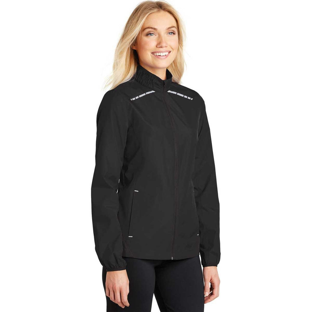 Port Authority Women's Black Zephyr Reflective Hit Full-Zip Jacket