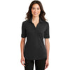 Port Authority Women's Black Silk Touch Interlock Performance Polo