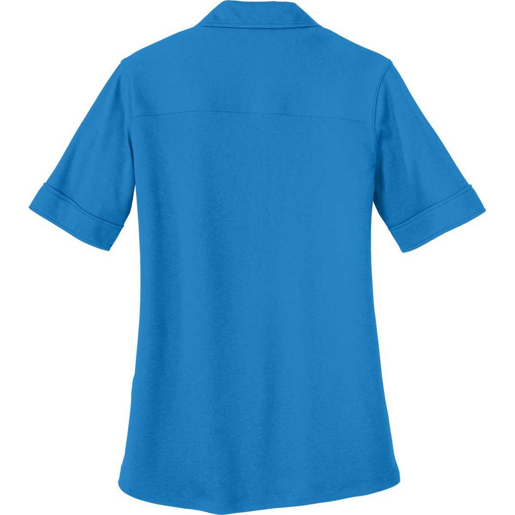 Port Authority Women's Brilliant Blue Silk Touch Interlock Performance Polo