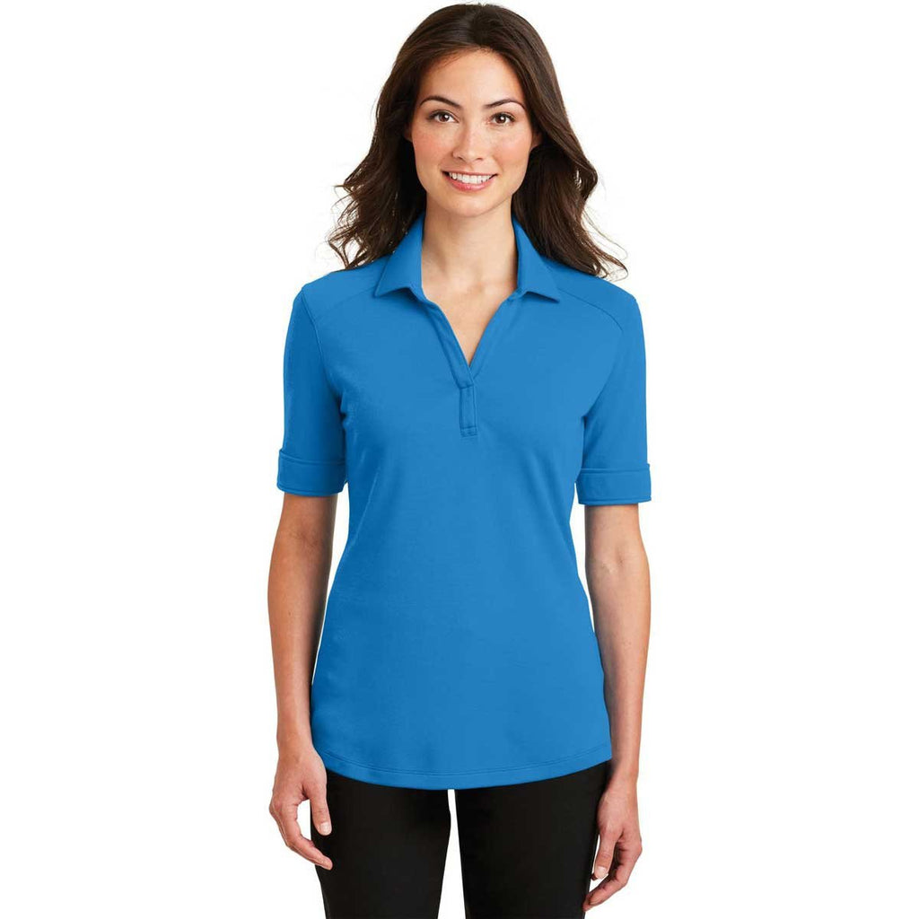 Port Authority Women's Brilliant Blue Silk Touch Interlock Performance Polo