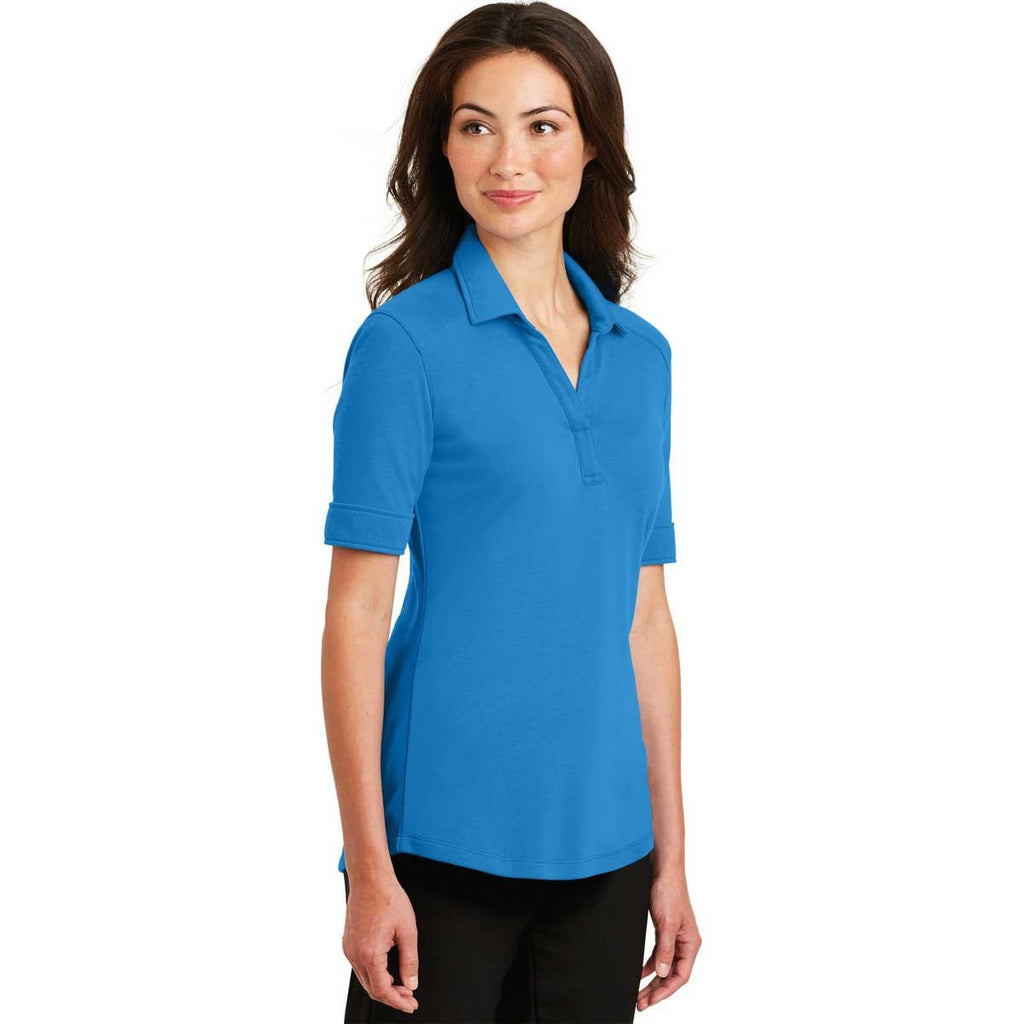 Port Authority Women's Brilliant Blue Silk Touch Interlock Performance Polo