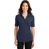 Port Authority Women's Navy Silk Touch Interlock Performance Polo