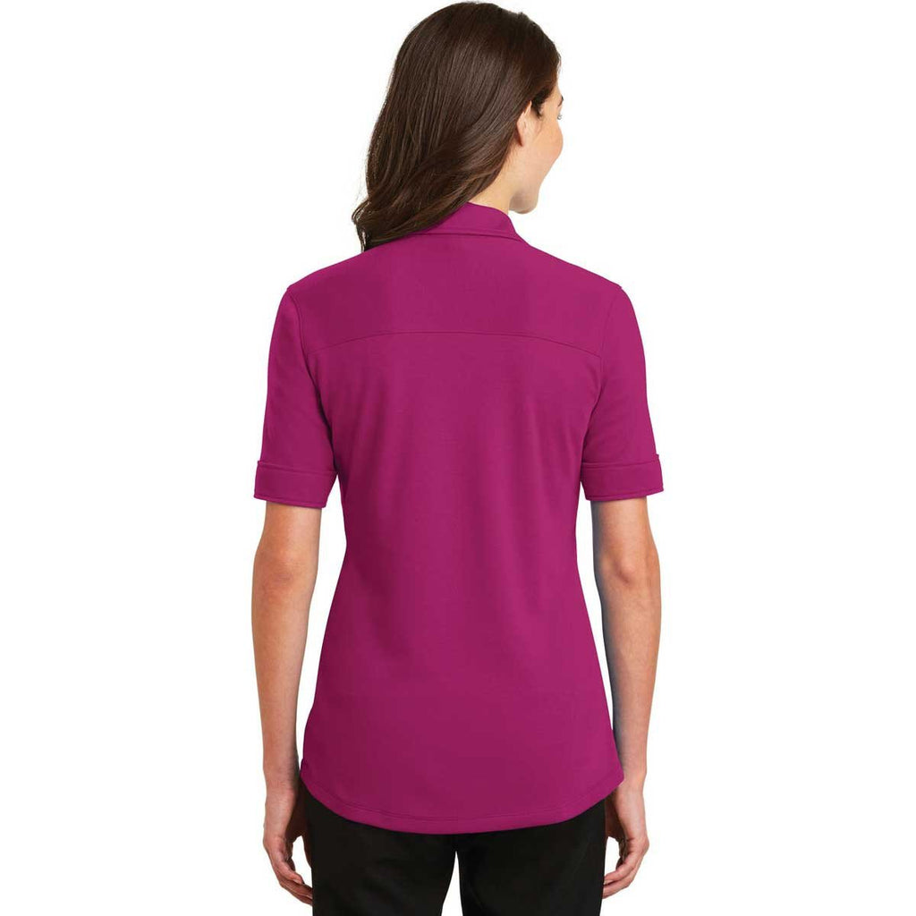 Port Authority Women's Pink Azalea Silk Touch Interlock Performance Polo