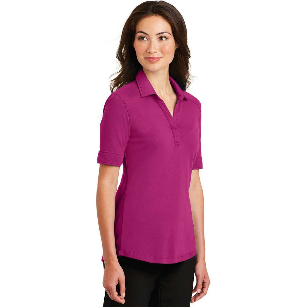 Port Authority Women's Pink Azalea Silk Touch Interlock Performance Polo