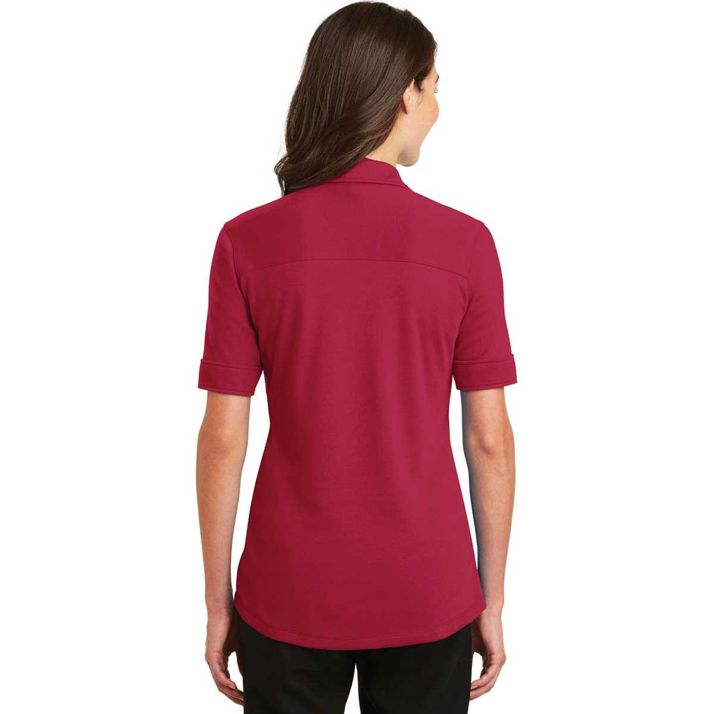 Port Authority Women's Rich Red Silk Touch Interlock Performance Polo