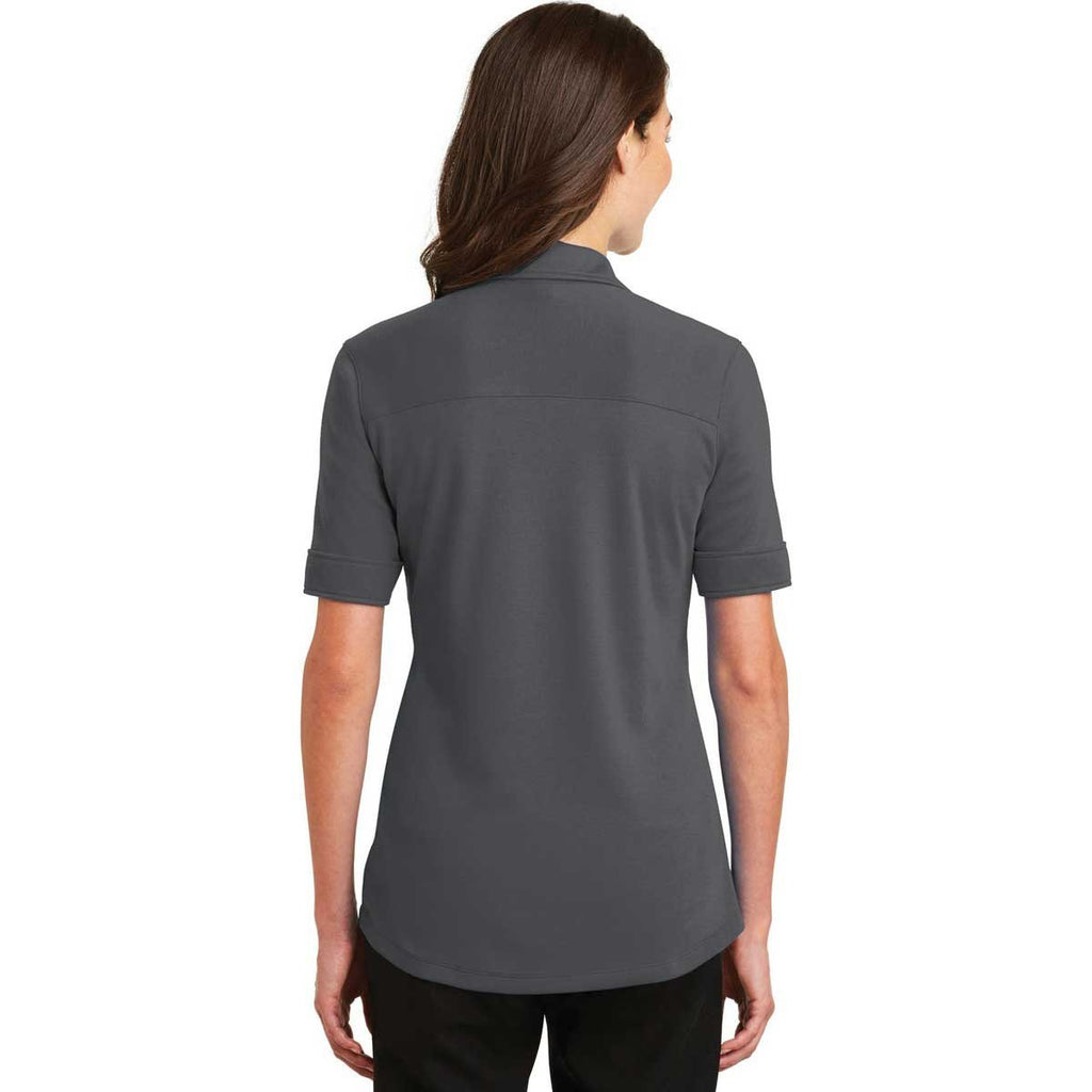 Port Authority Women's Sterling Grey Silk Touch Interlock Performance Polo