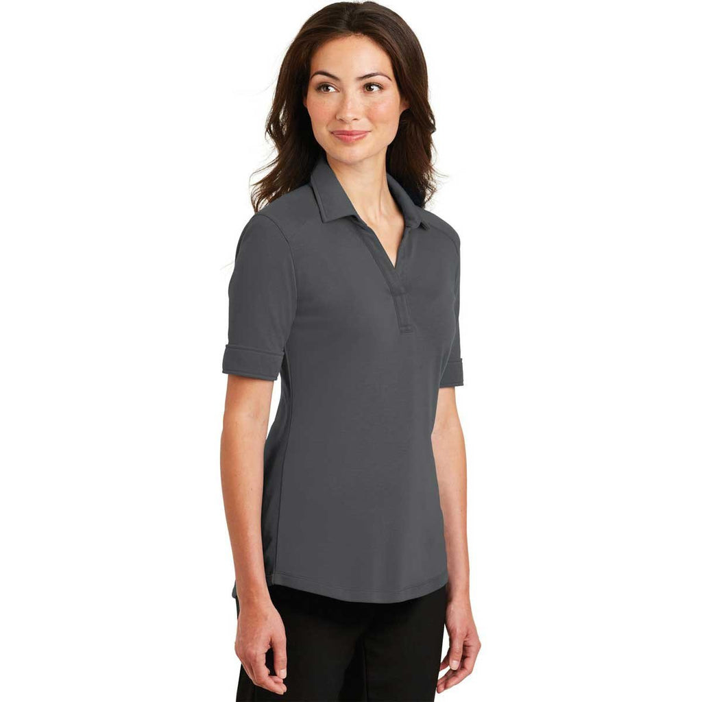 Port Authority Women's Sterling Grey Silk Touch Interlock Performance Polo