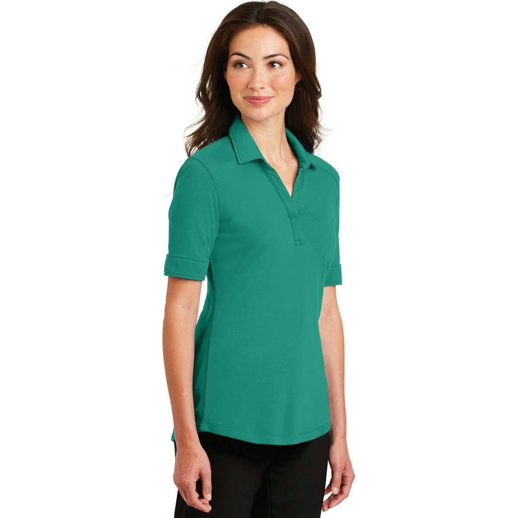 Port Authority Women's Verdant Green Silk Touch Interlock Performance Polo