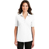 Port Authority Women's White Silk Touch Interlock Performance Polo