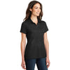 Port Authority Women's Black Meridian Cotton Blend Polo