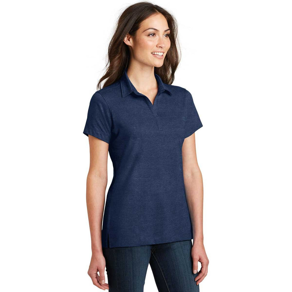 Port Authority Women's Estate Blue Meridian Cotton Blend Polo