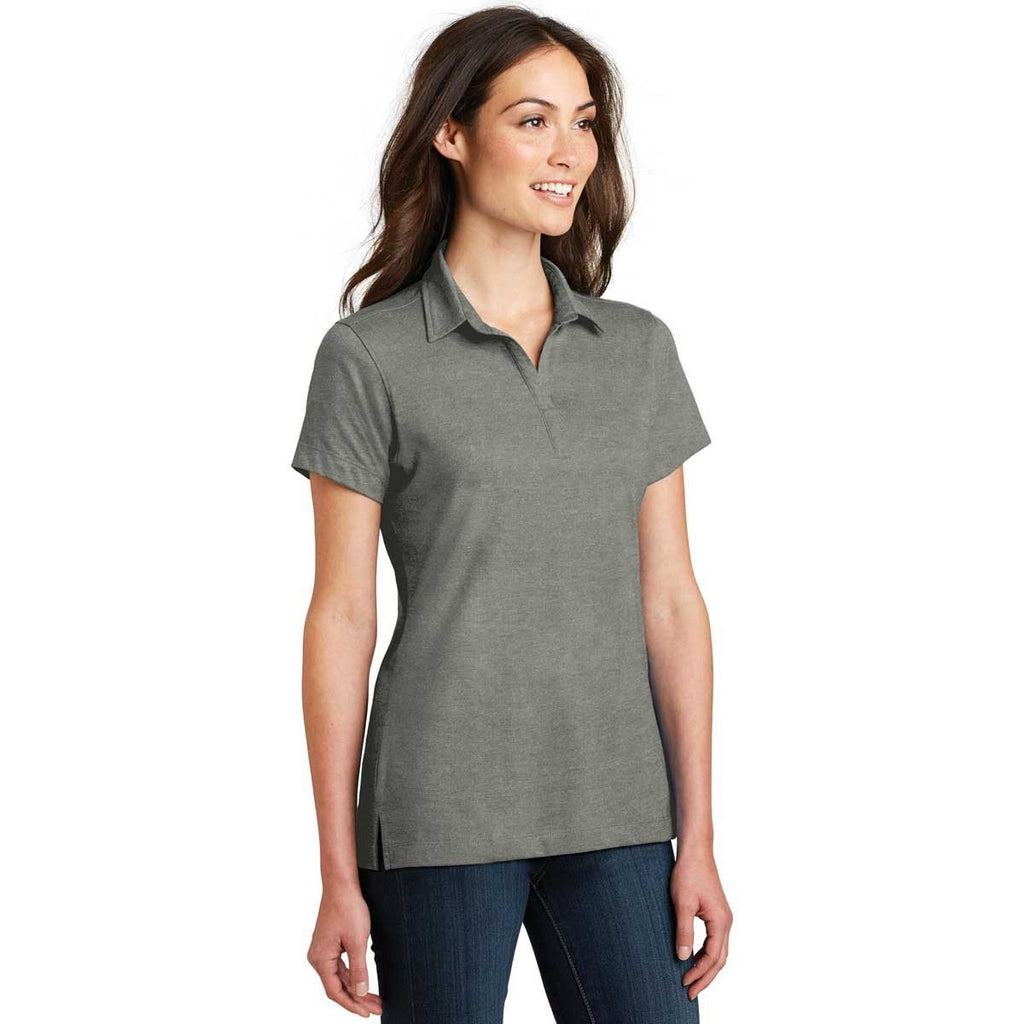 Port Authority Women's Monument Grey Meridian Cotton Blend Polo