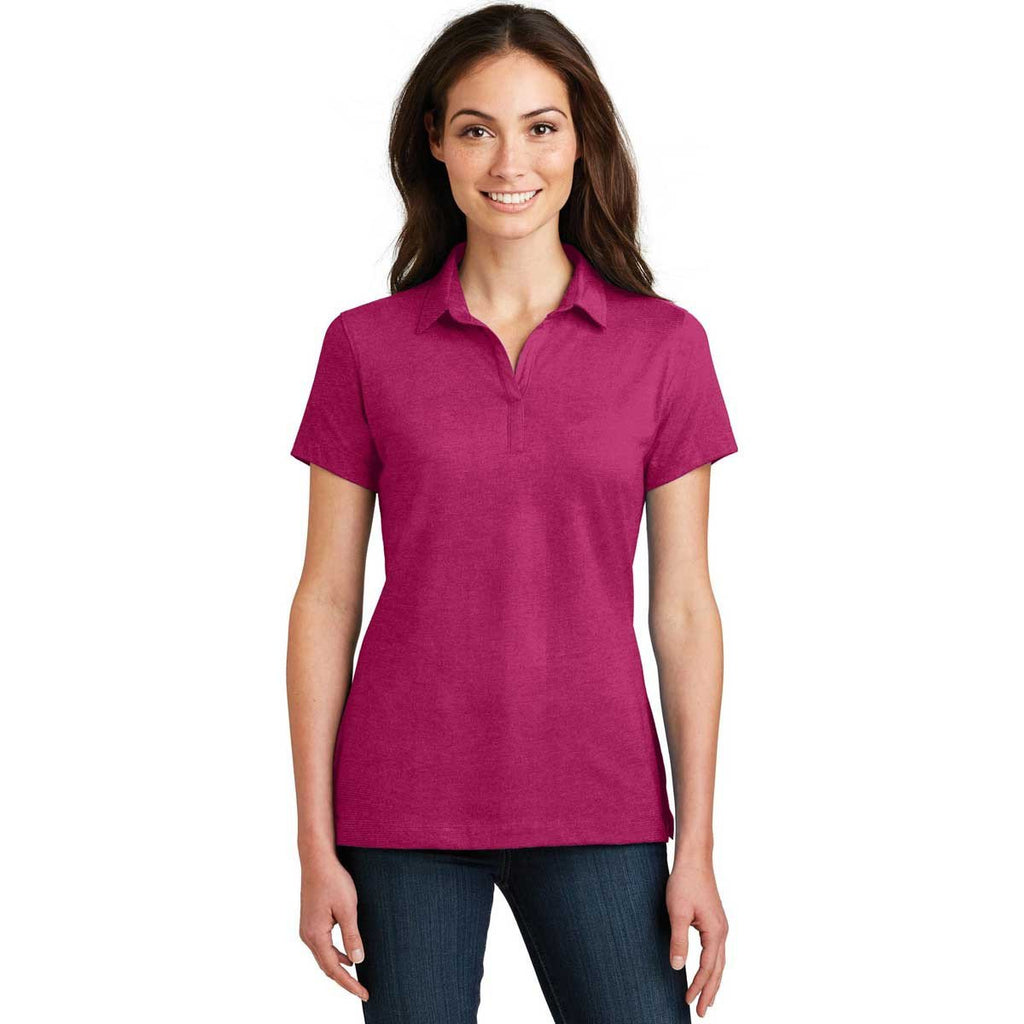 Port Authority Women's Pink Azalea Meridian Cotton Blend Polo