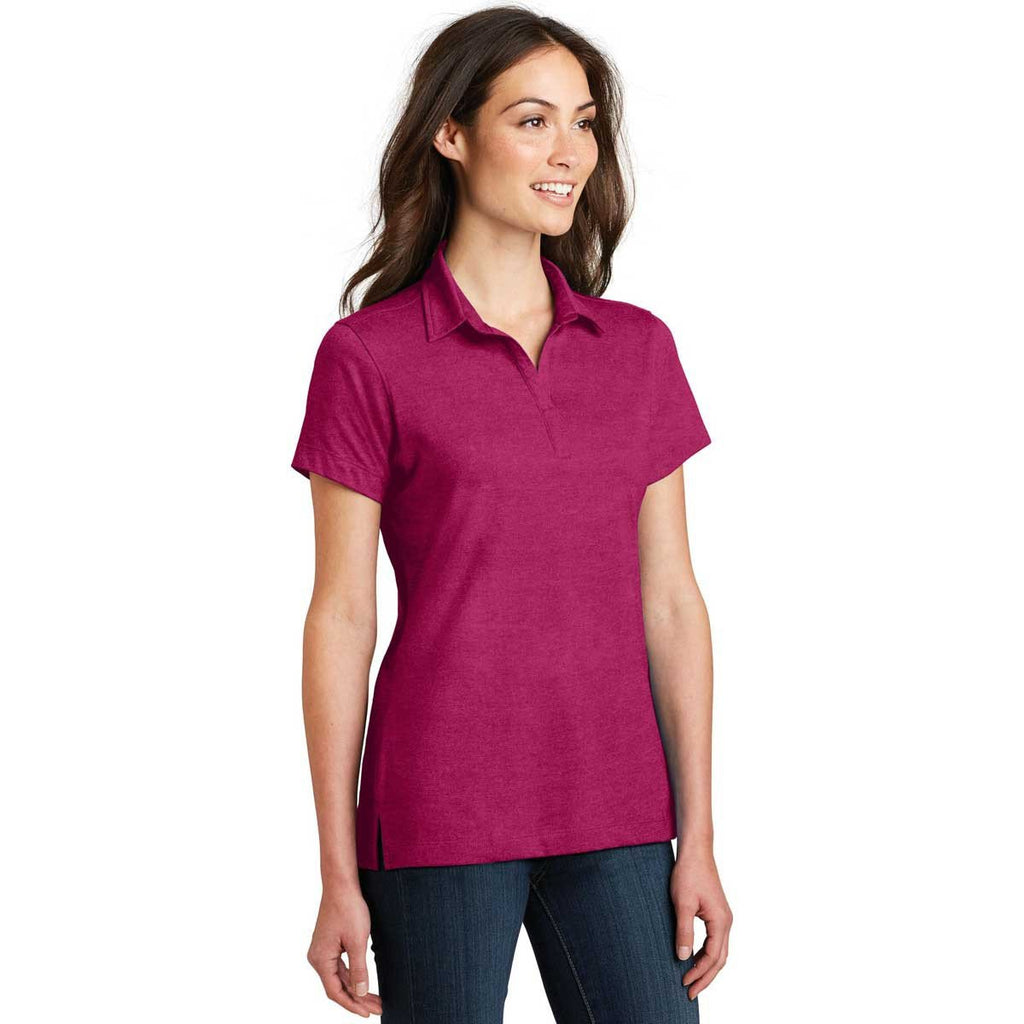 Port Authority Women's Pink Azalea Meridian Cotton Blend Polo