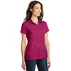 Port Authority Women's Pink Azalea Meridian Cotton Blend Polo