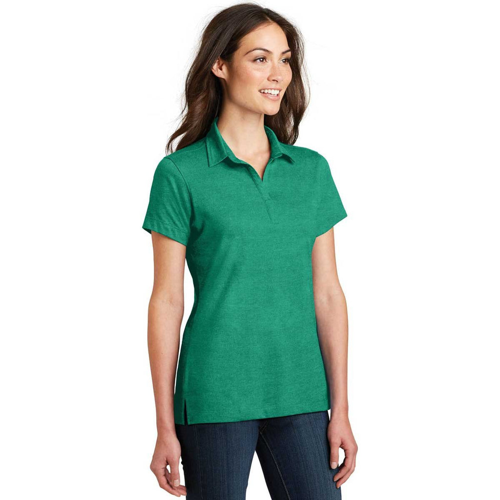 Port Authority Women's Verdant Green Meridian Cotton Blend Polo