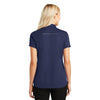 Port Authority Women's True Navy Pinpoint Mesh Zip Polo