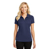 Port Authority Women's True Navy Pinpoint Mesh Zip Polo