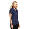 Port Authority Women's True Navy Pinpoint Mesh Zip Polo